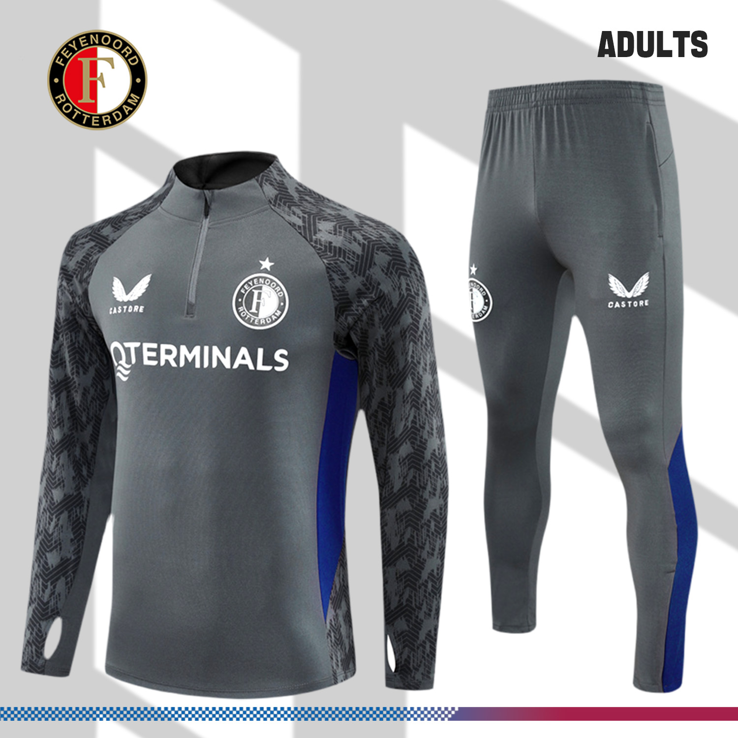 2025/2026 Feyenoord Adults Half-Zip Training Kits (Adult kit)