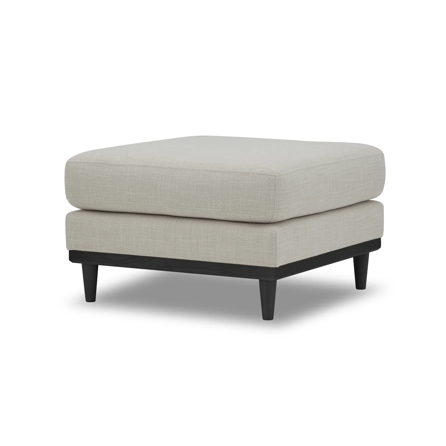 Better Homes & Gardens Springwood Square Wood Frame Ottoman, Charcoal Finish