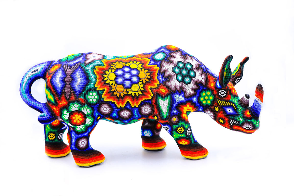 Rinoceronte - Obra de Arte Huichol