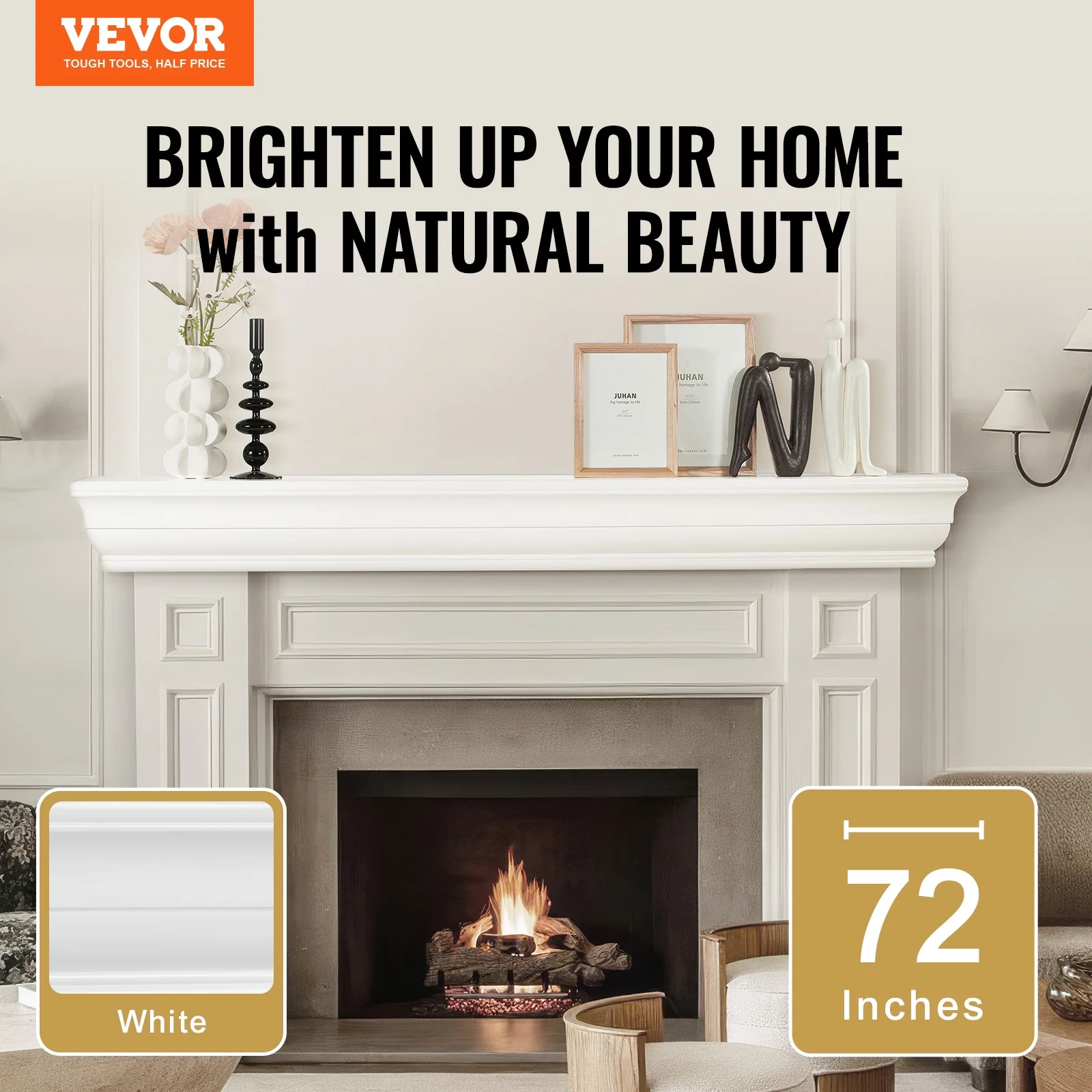VEVOR Fireplace Mantel, 72