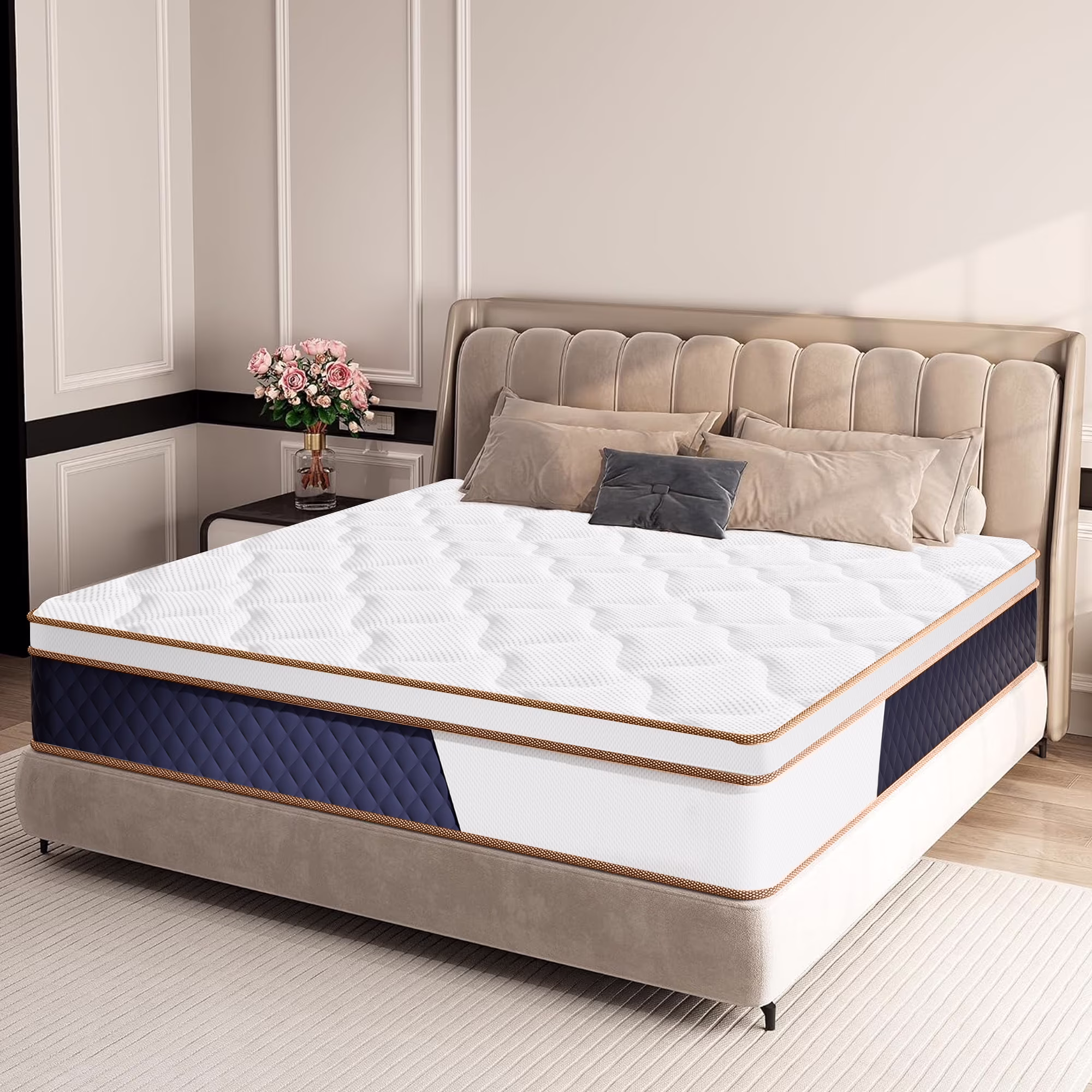 Full Mattress, 10 Inch Pocket Spring and Memory Foam Mattress in a Box, Pressure Relief, Full Size