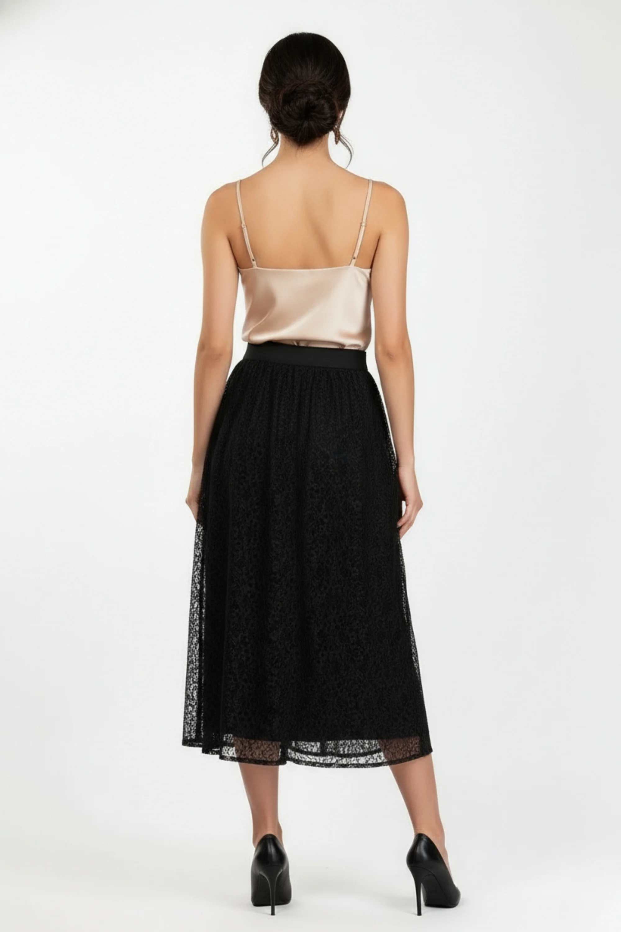 Black Veiled Net Skirt