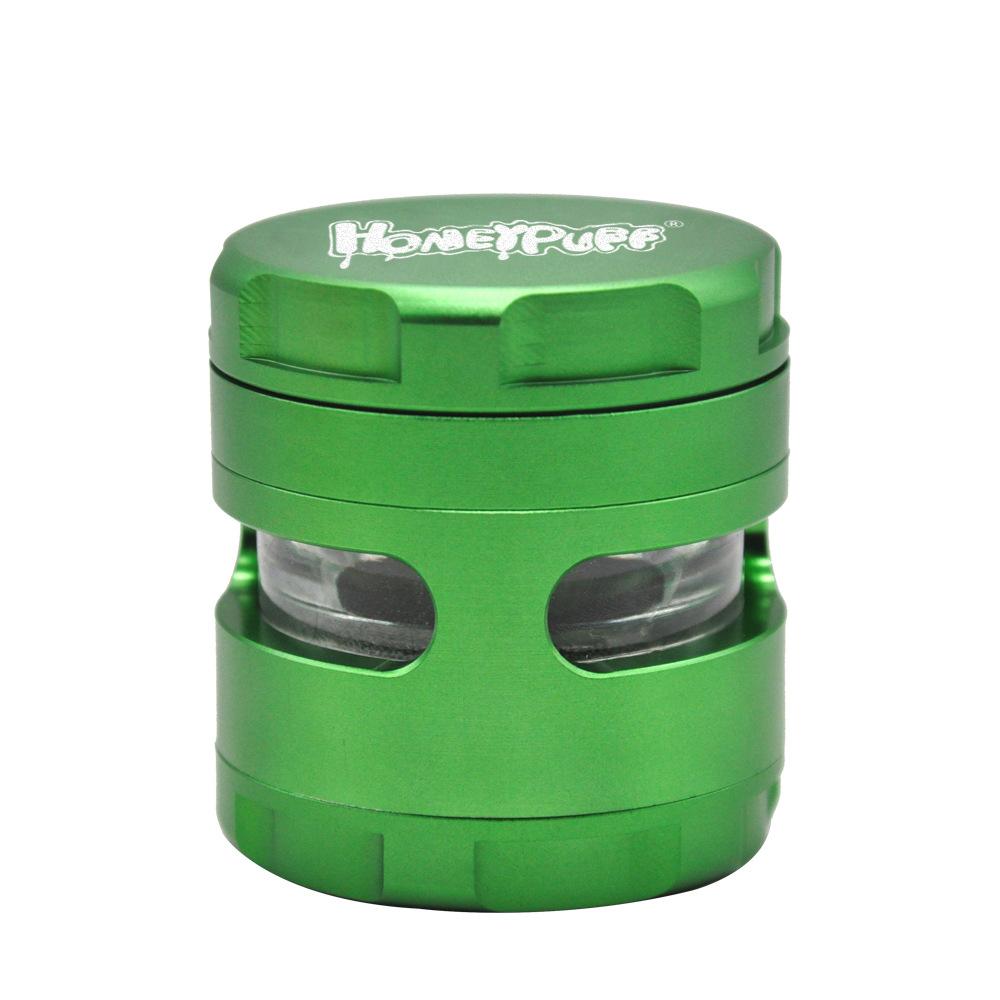 Honeypuff 4 Layer Herb Grinder with Transparent Window 61 MM (7 Color)