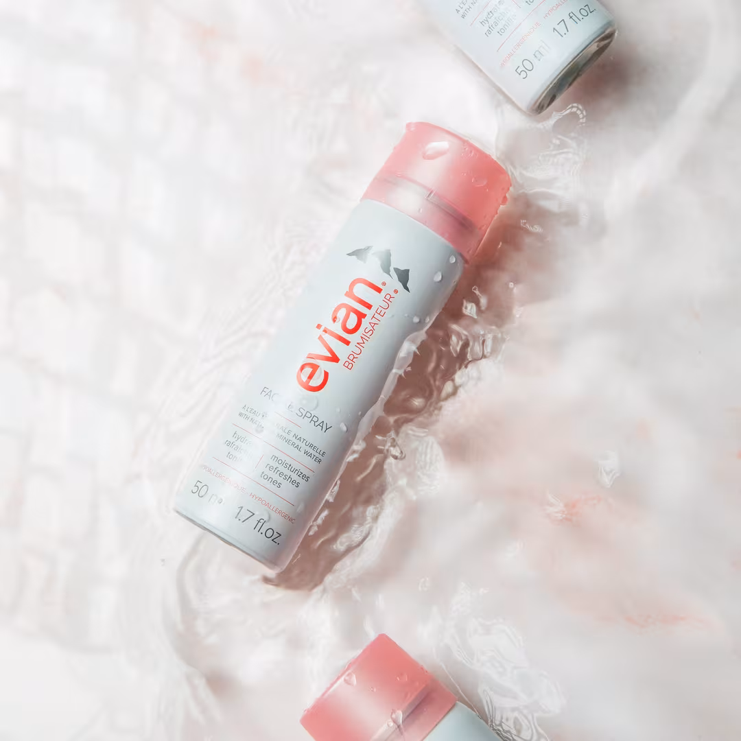 Evian Mineral Spray  Natural Mineral Water Facial Spray Travel Trio