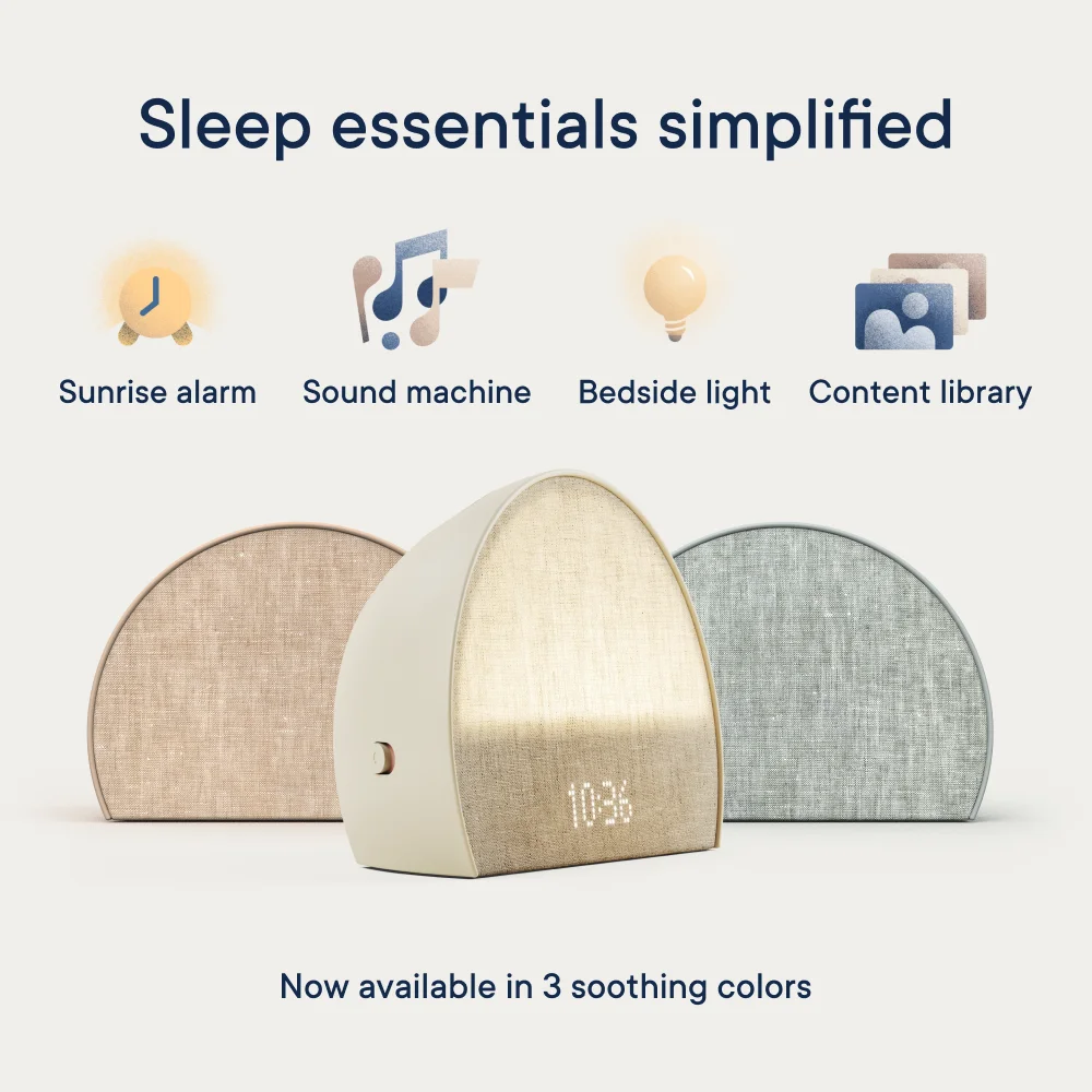 Hatch Restore 2 Sunrise Alarm Clock, Sound Machine, Smart Light (Putty) ?Your Bedside Sleep Guide, White Noise, Custom Sleep Routines, Dimmable Clock, Deep Sleep, Gentle Alarm, Wake Up Rested