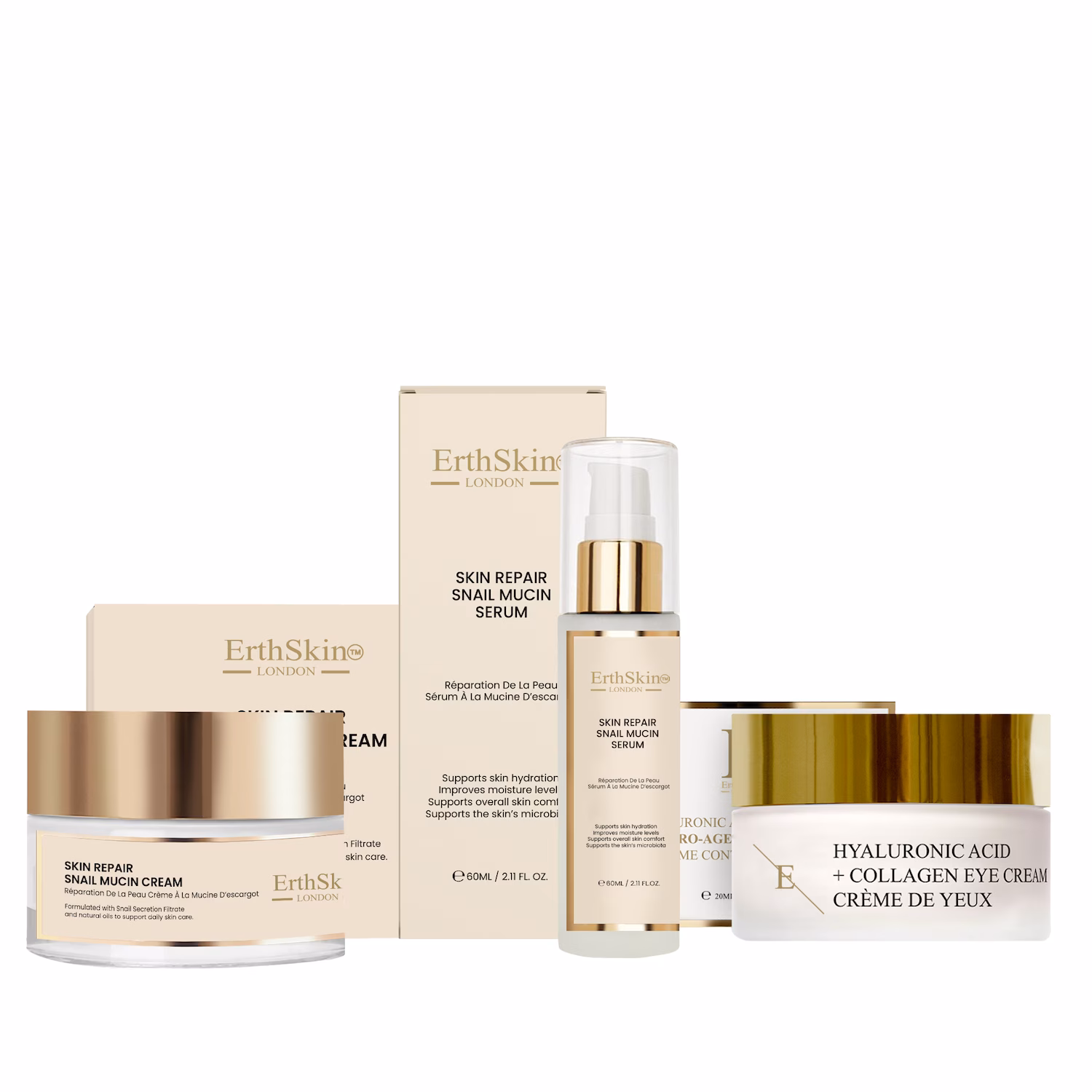 Hautregenerierende Schneckencreme + Schneckenserum + Anti-Aging-Augencreme