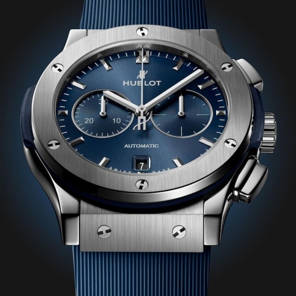 Replica Hublot Classic Fusion Men Automatic Blue Rubber Watch 541.NX.7170.RX