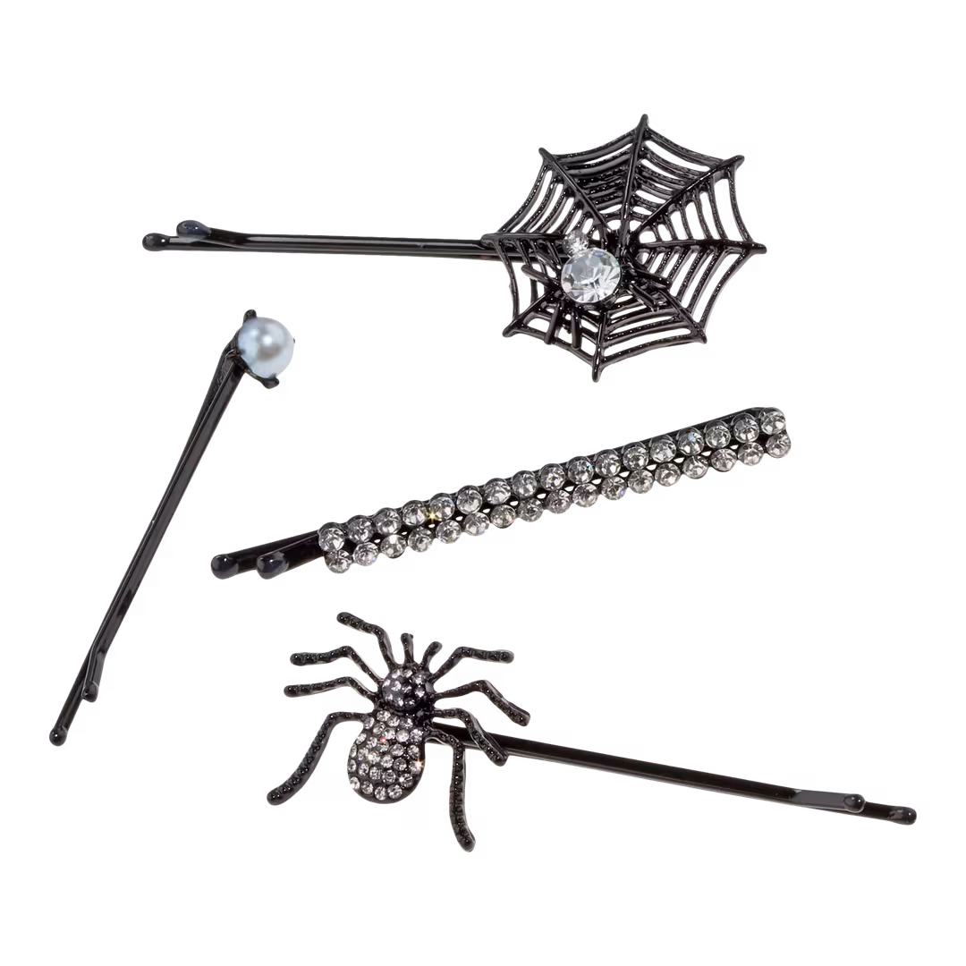 Conair Accessories  Halloween Black Spider Bobby Pins 4 Pack