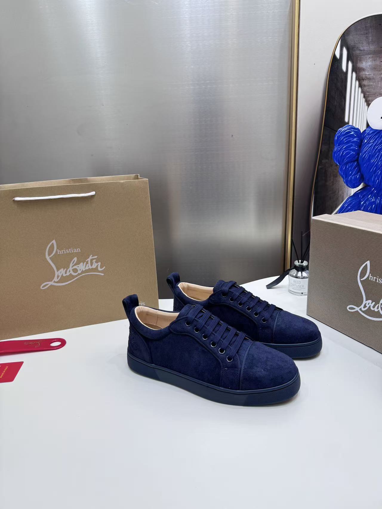 Christian Louboutin Navy Suede Couple's Shoes