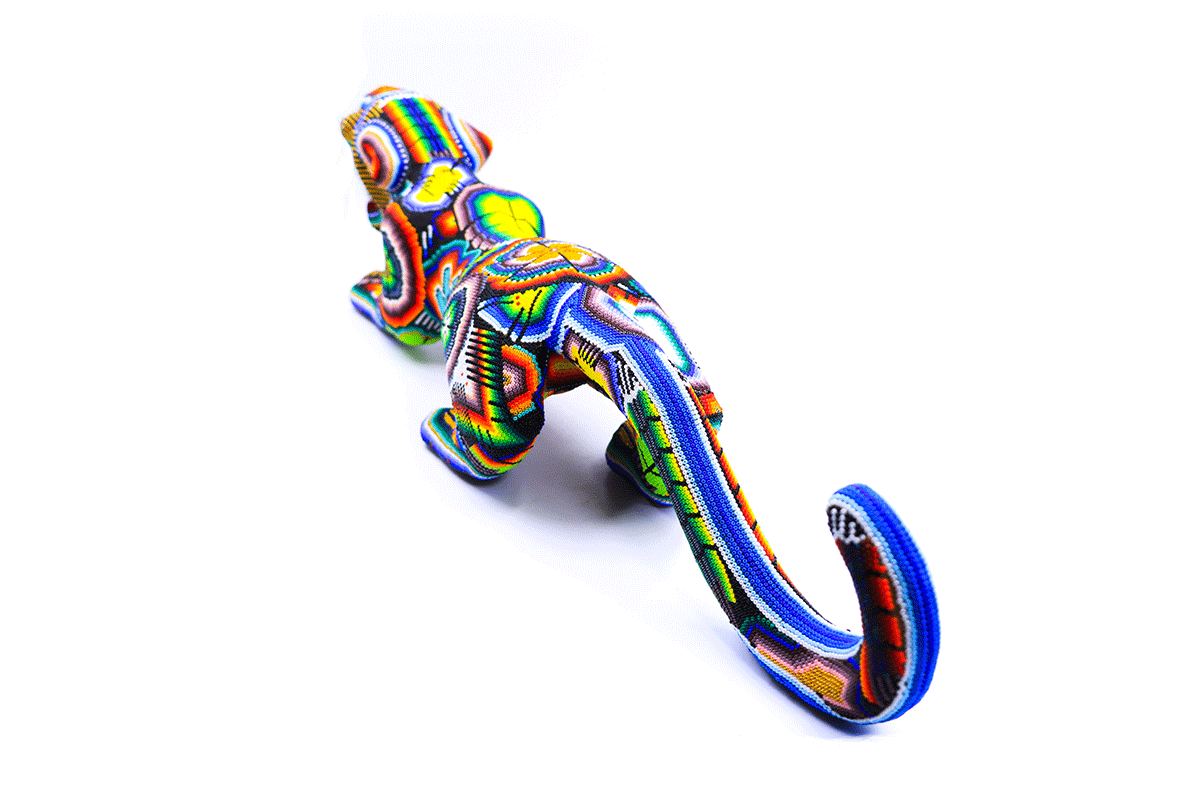 Jaguar Acecho - Obra de Arte Huichol