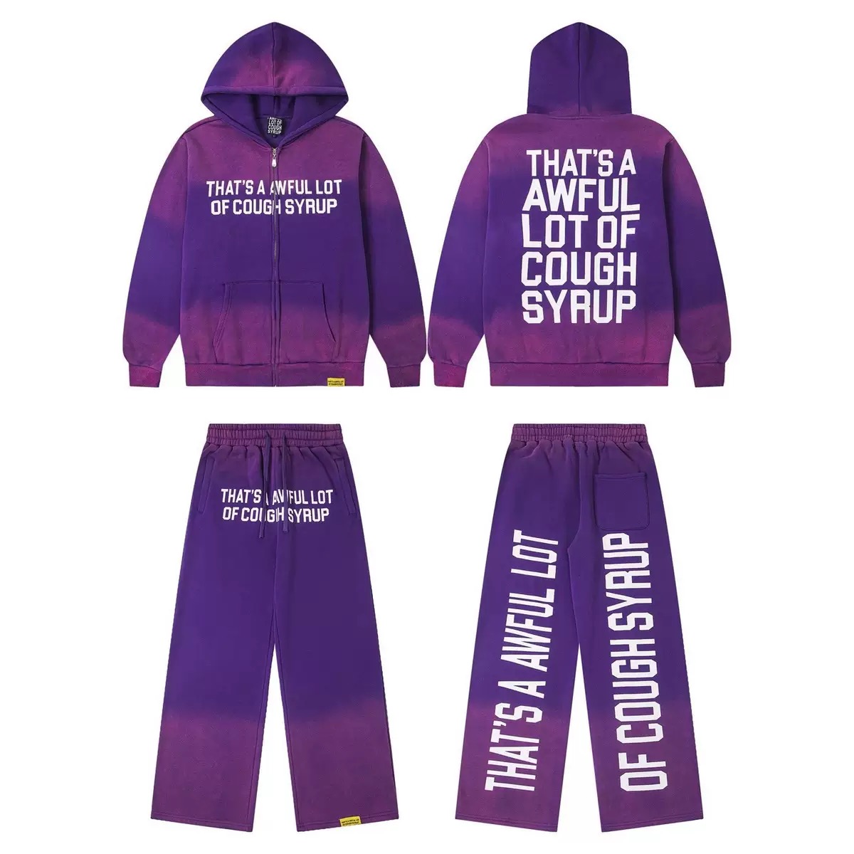 THAT'S A AWFUL LOT OF COUGHSYRUP gradient letter print and matching