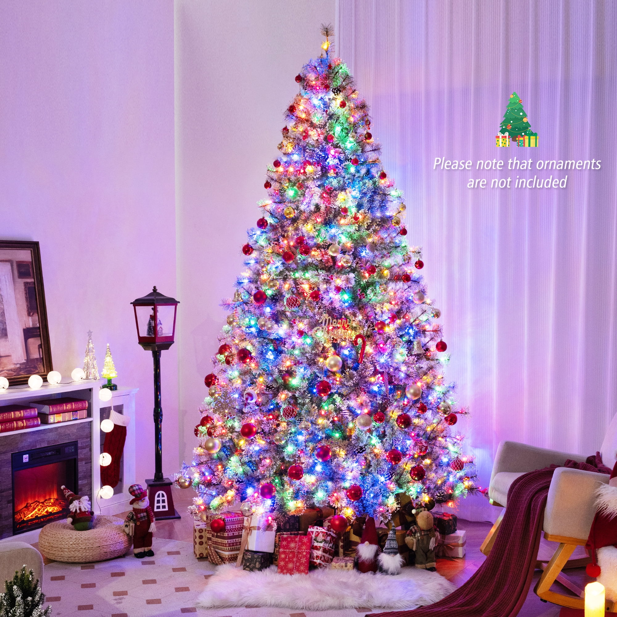 Costway 9 FT Artificial Christmas Tree with  360?�� Quick Power Connector 1714 Pine Needles