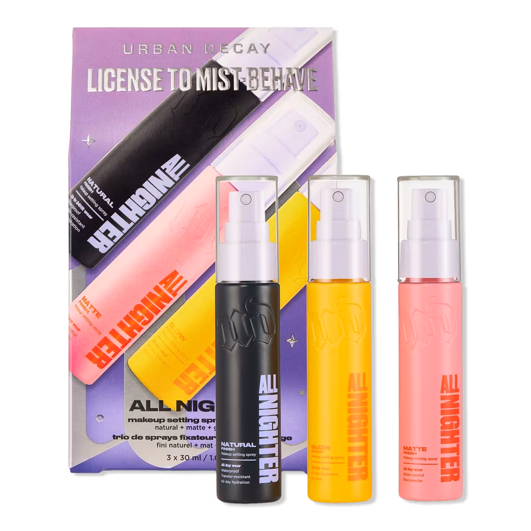 Urban Decay Cosmetics  License to Mist-Behave All Nighter Makeup Setting Spray Travel Trio Gift Set