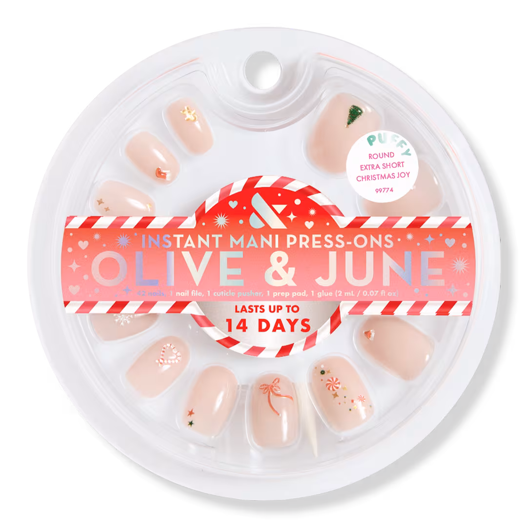 Olive & June  Holiday Instant Mani - Christmas Joy Extra Short Round