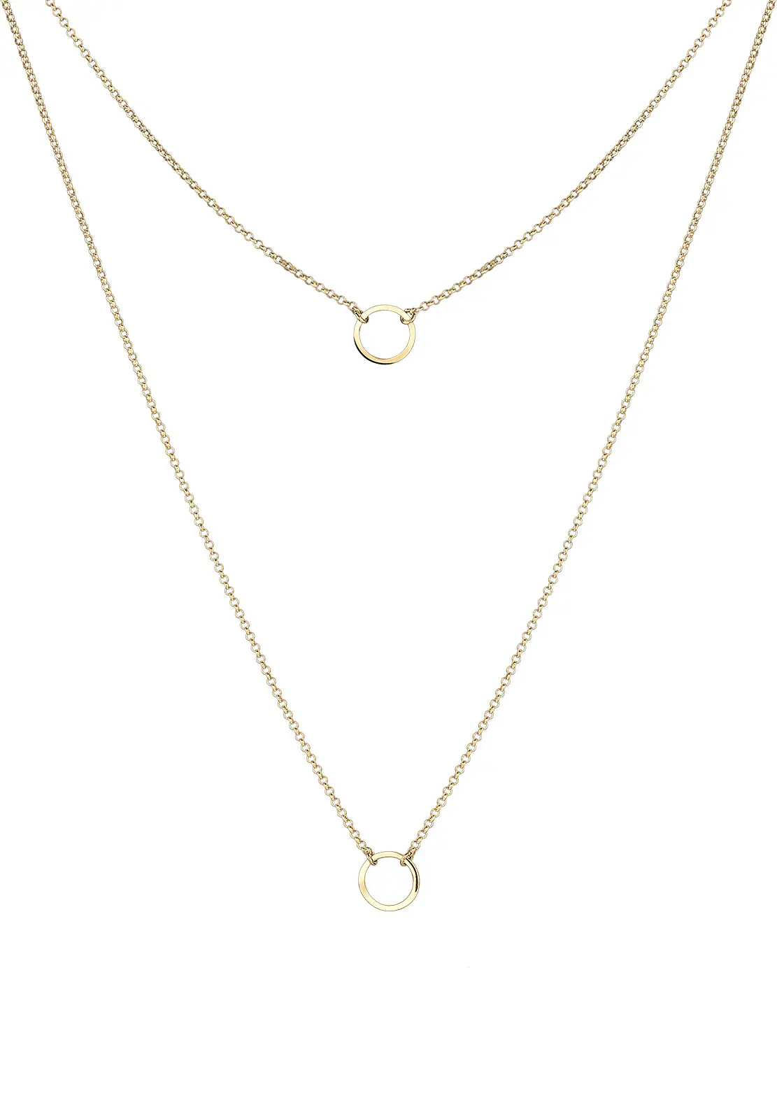 Layering Doppelkette Kreis 925 Sterling Silber