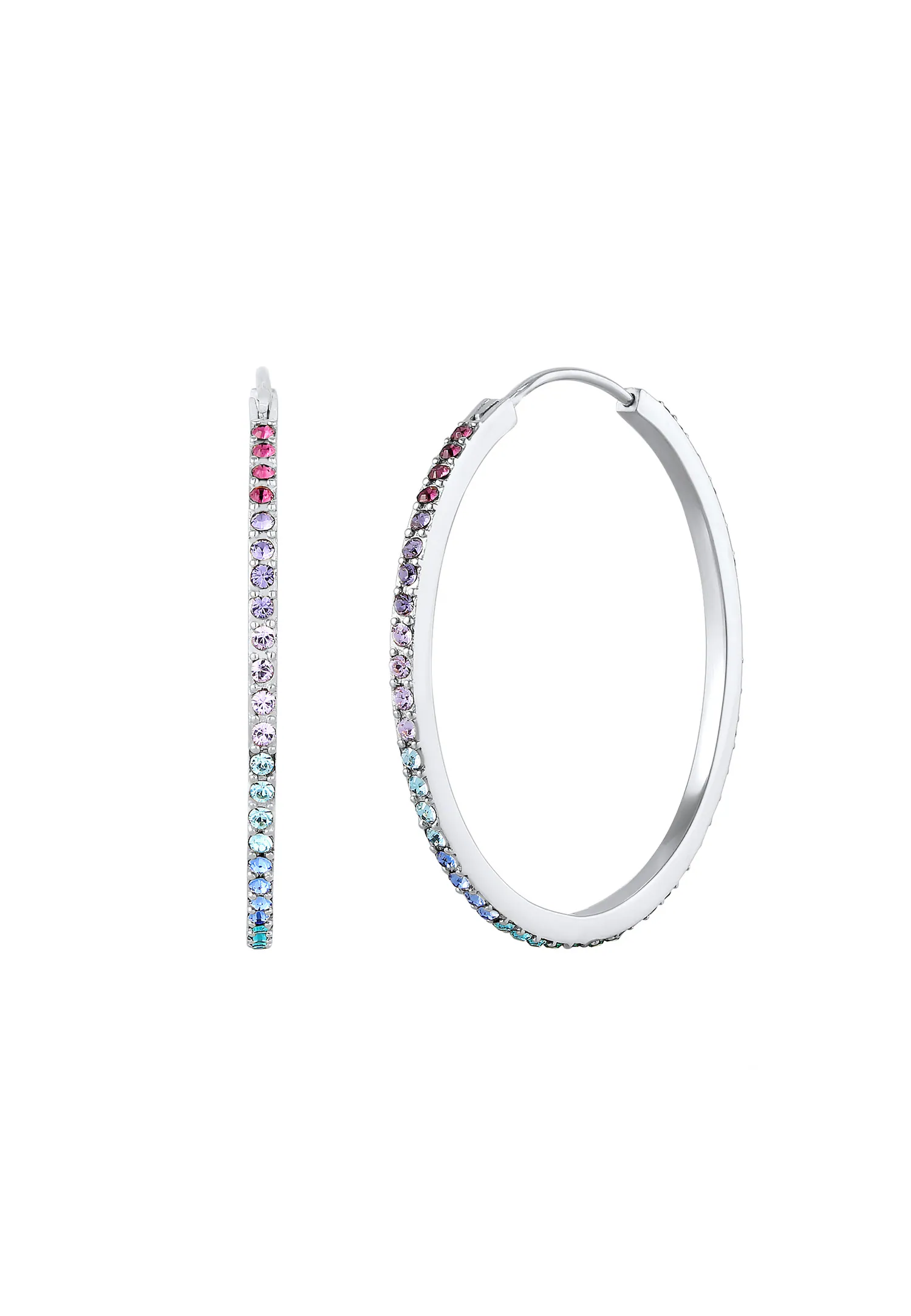 Creole Regenbogen Kristalle 925 Silber