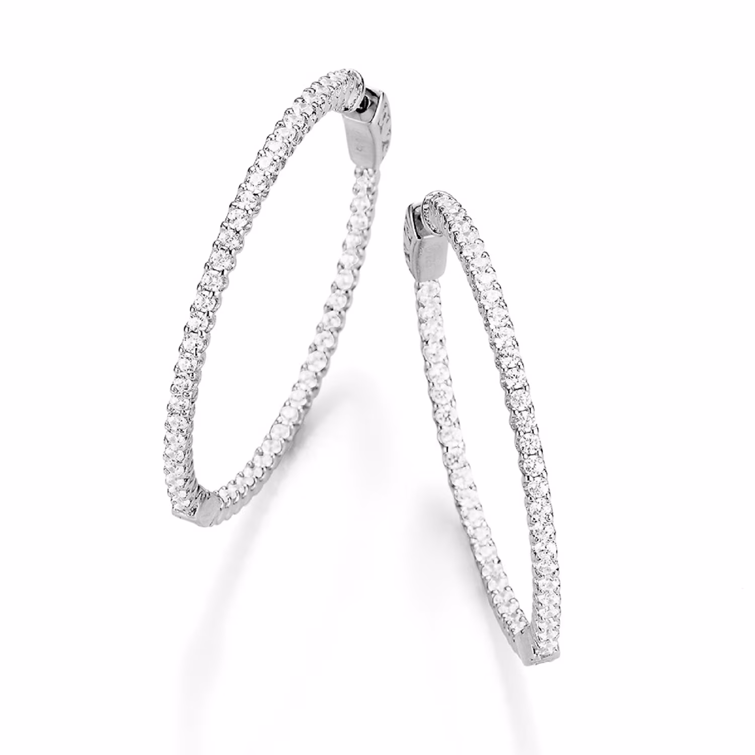 Creolen mit funkelnden Zirkonia Steinen, Silber 925