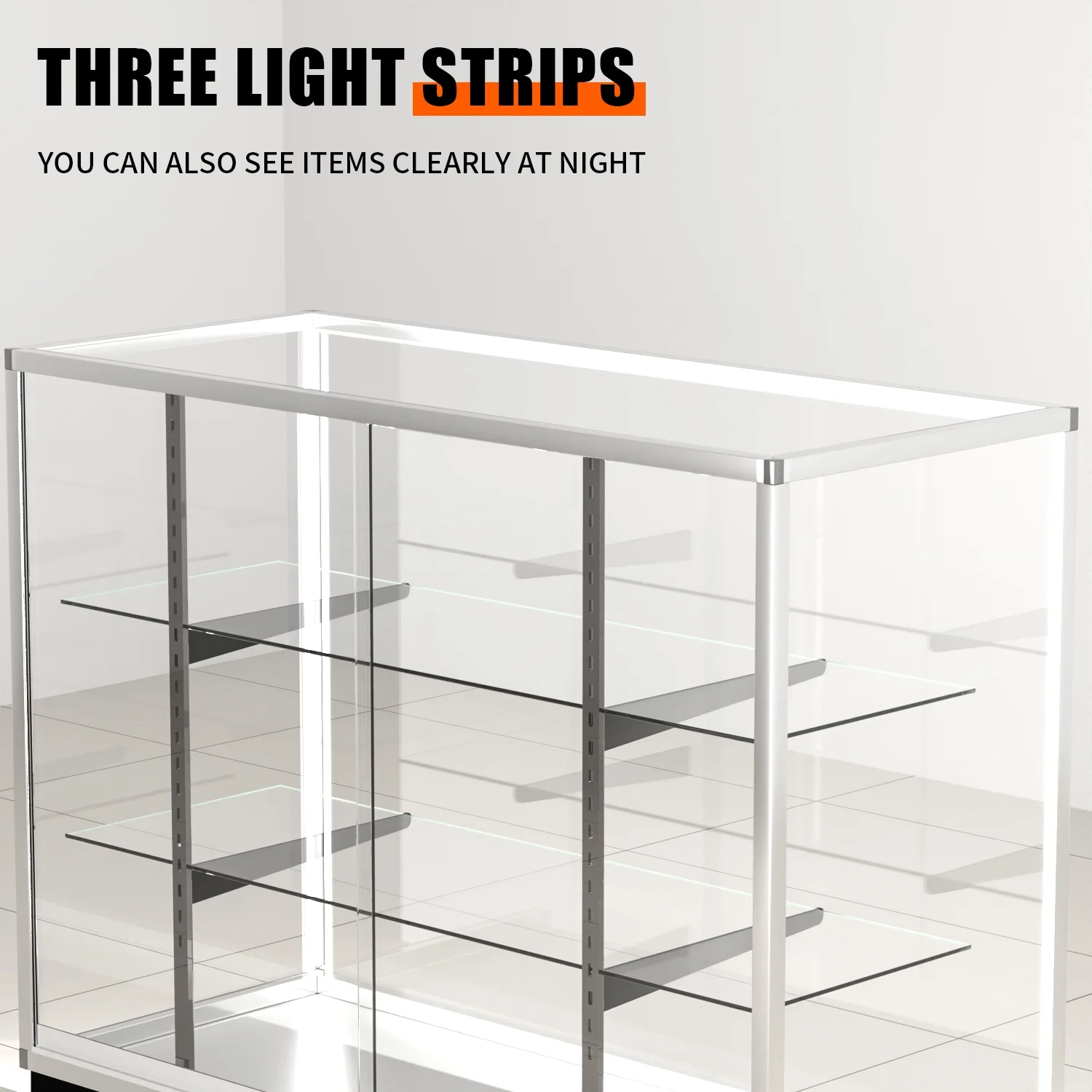 48D * 20W * 38H - full vision glass display case