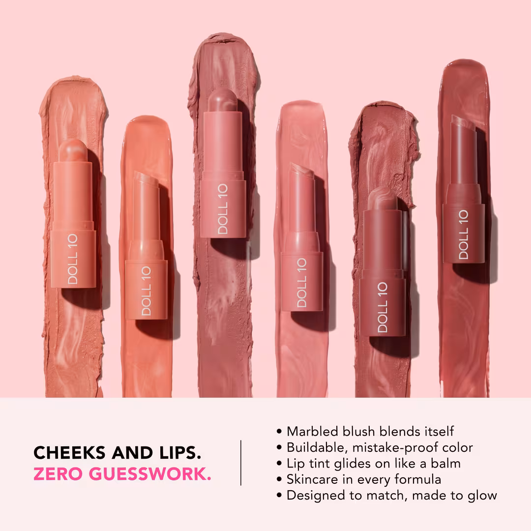 Doll 10  Sorbet Swirl Lip Tint & Marble Swirl Blush Duo