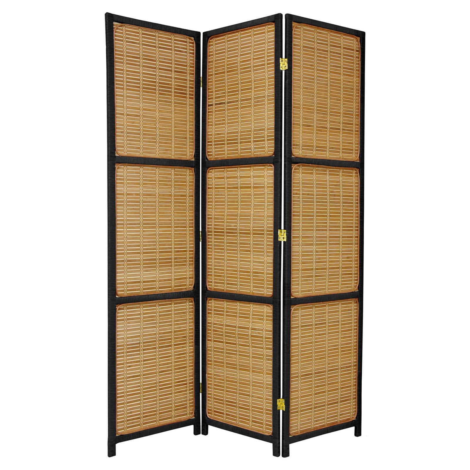 Oriental Furniture 6 ft. Tall Woven Accent Room Divider - 4 Panel - Cream
