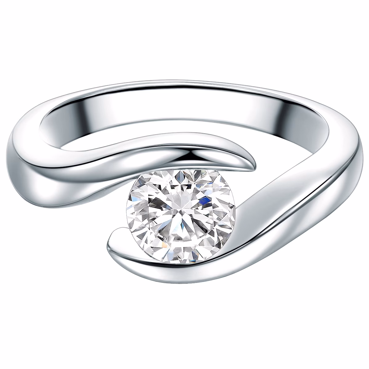 Ring aus Sterling Silber in silber mit Zirkonia