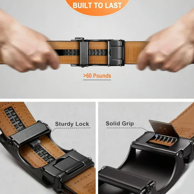 🔥LAST DAY 49% OFF - Leather Ratchet Belt With Adjustable Buckle