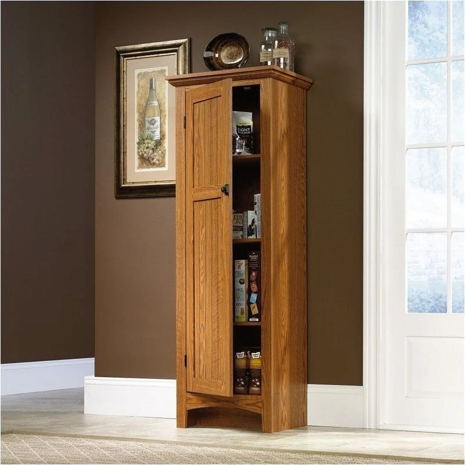 Pemberly Row Summer Home Pantry in Carolina Oak Finish