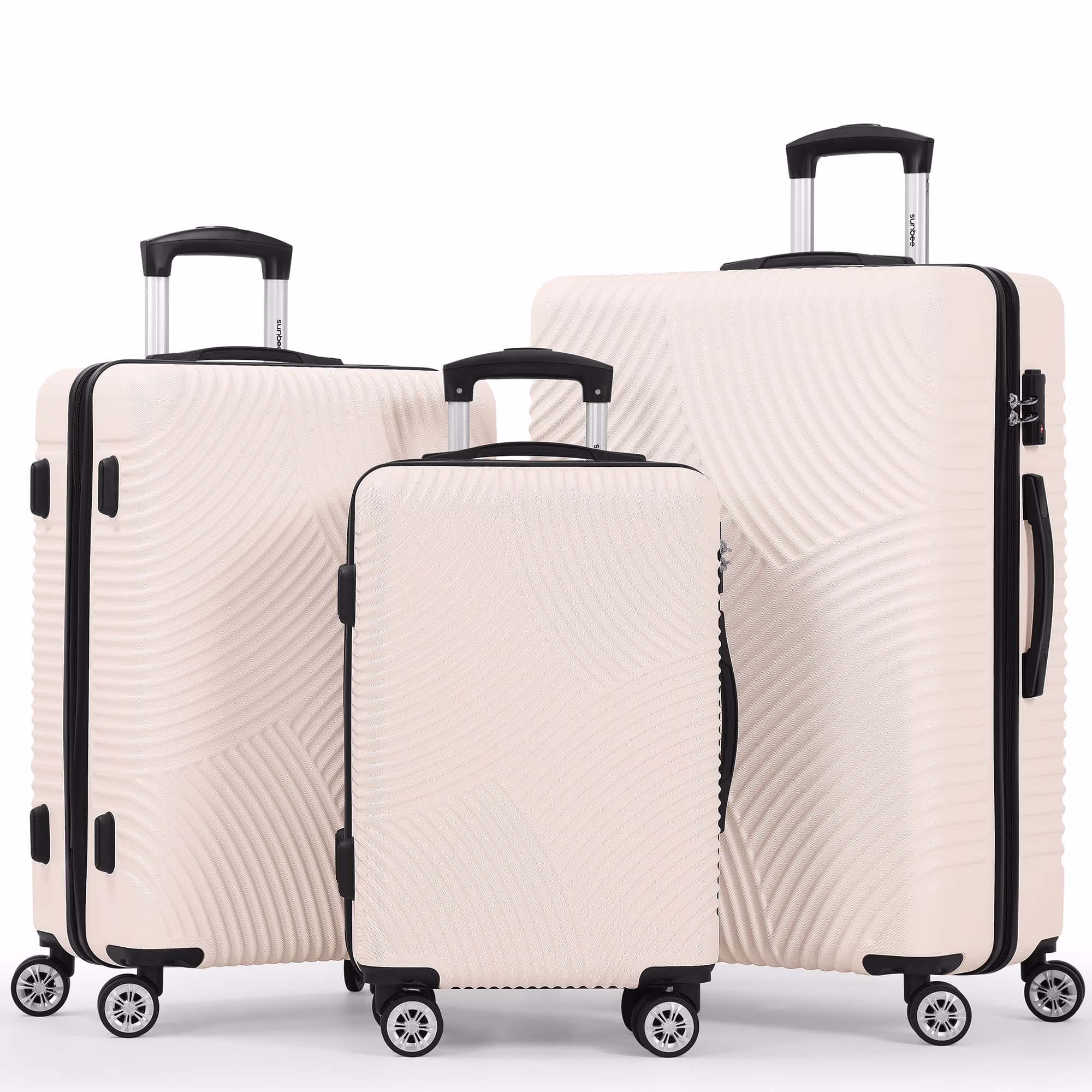 Sunbee Luggage Sets 3 Piece Hardshell Luggage Hardside Luggage Set Lightweight Suitcases with Spinner Wheels, TSA Lock