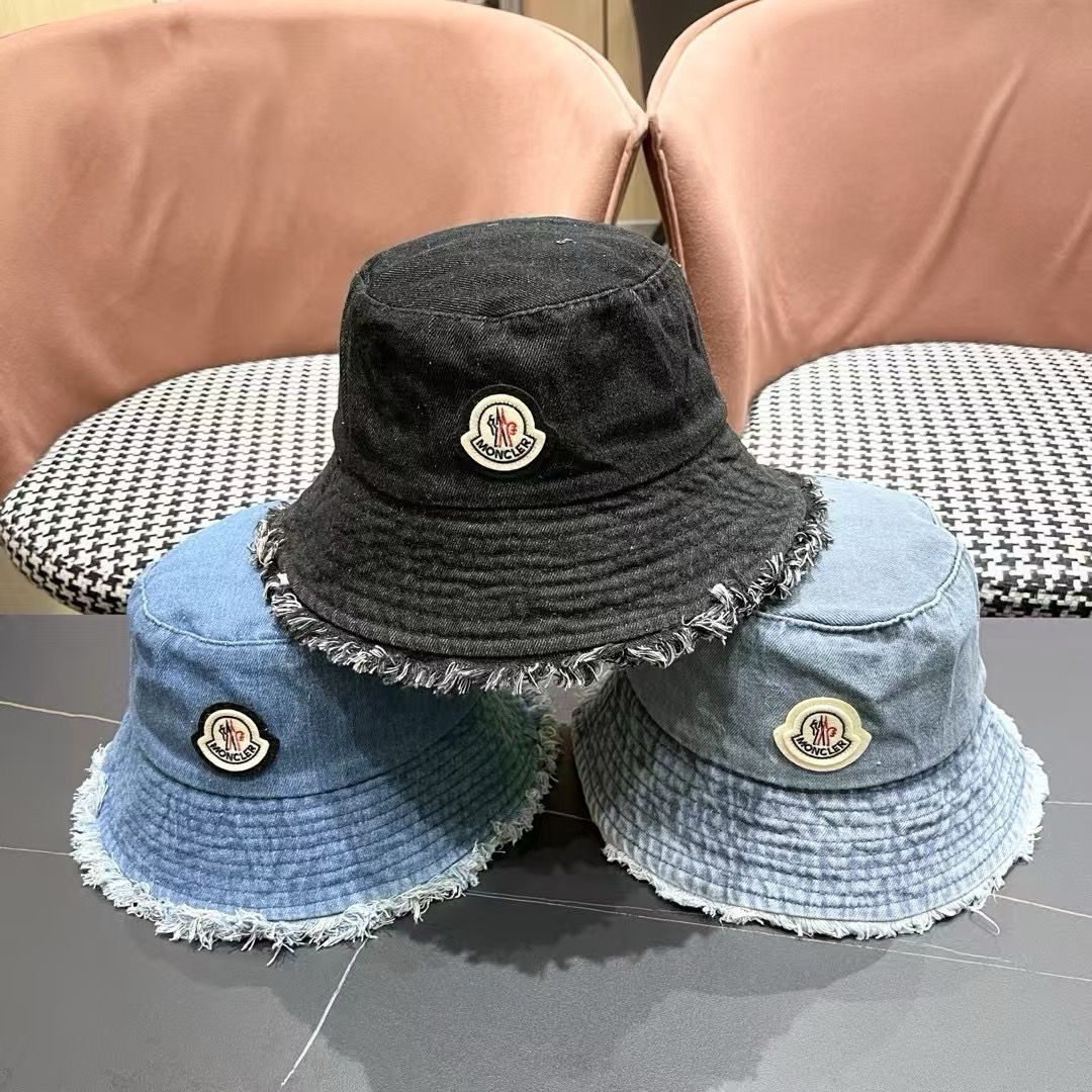 Moncler Frayed Edge Bucket Hat Sun Hat