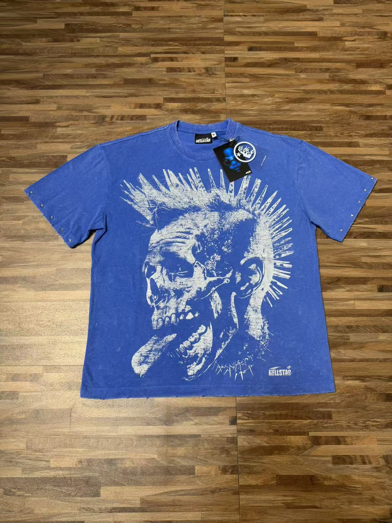 Washwater Klein Blue Streetwear Cotton T-Shirt