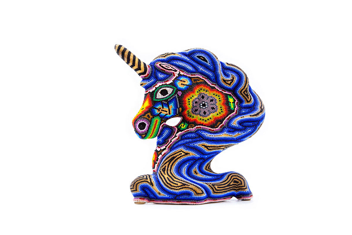 Cabeza Unicornio – Obra de Arte Huichol