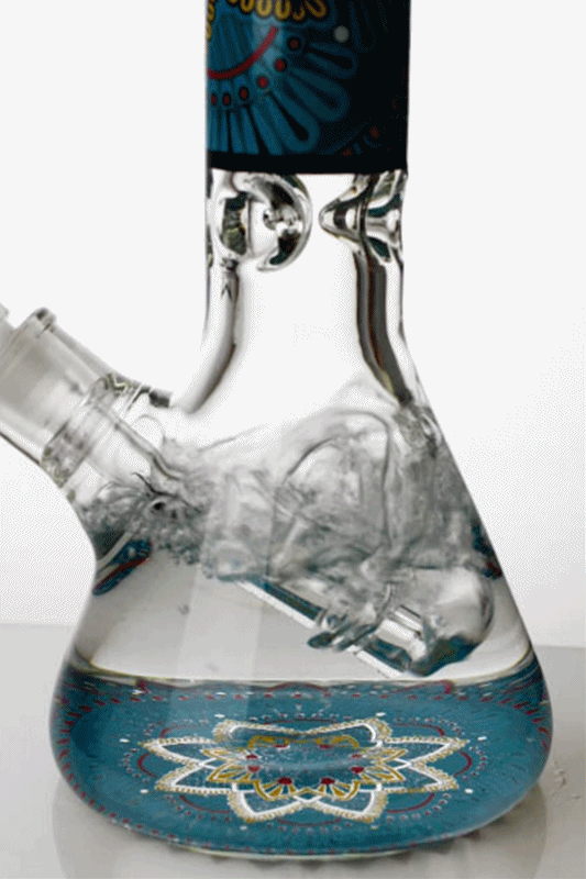14 geometric design heavy glass beaker water bong