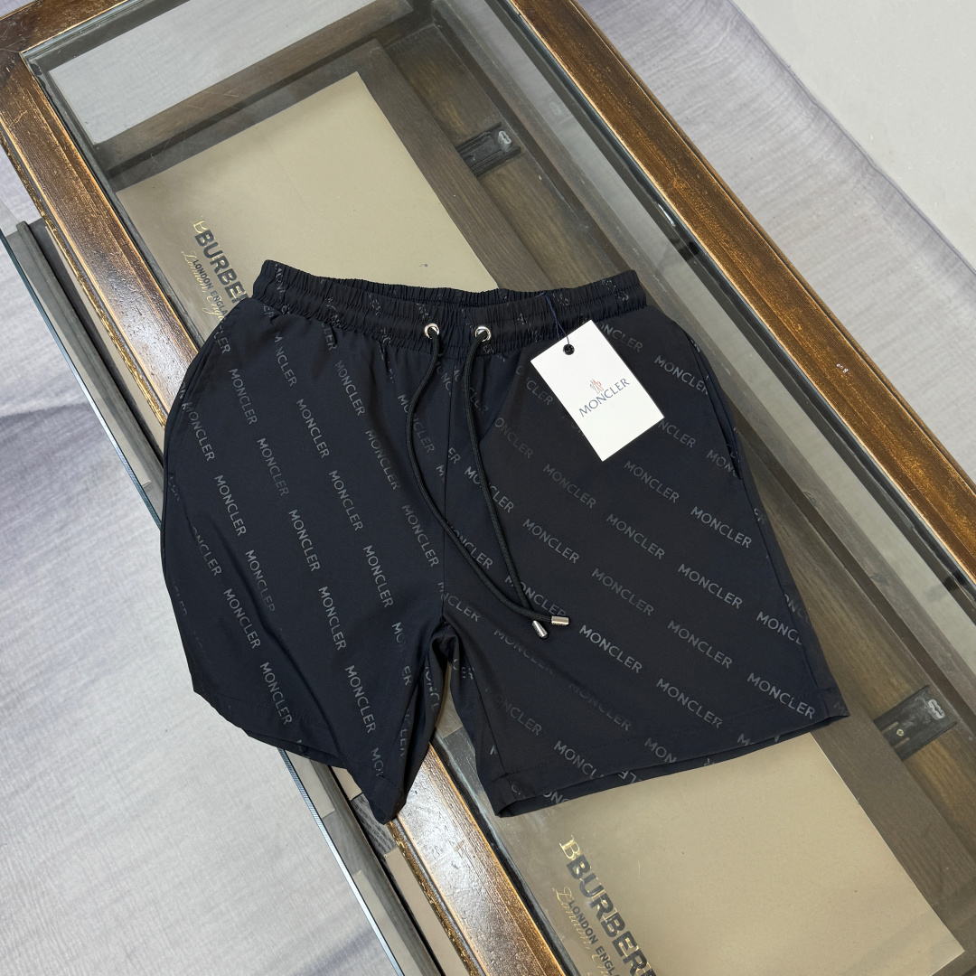 Moncler Style All-Over Diagonal Monogram Logo Shorts