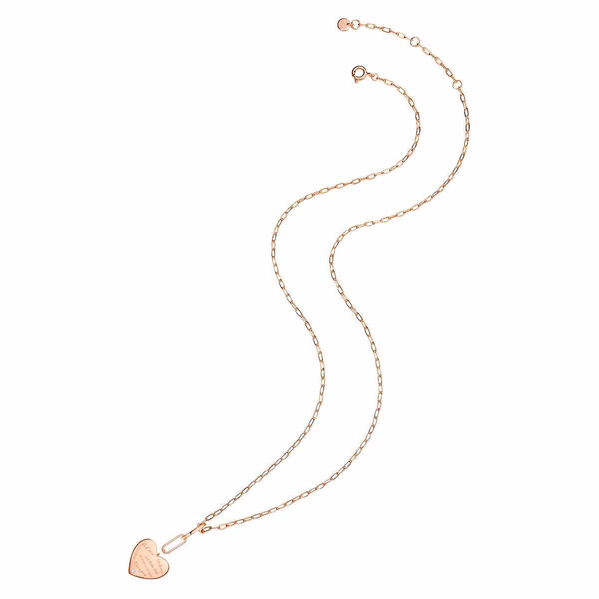 Halskette Herz Sterling Silber Zirkonia in Roségold