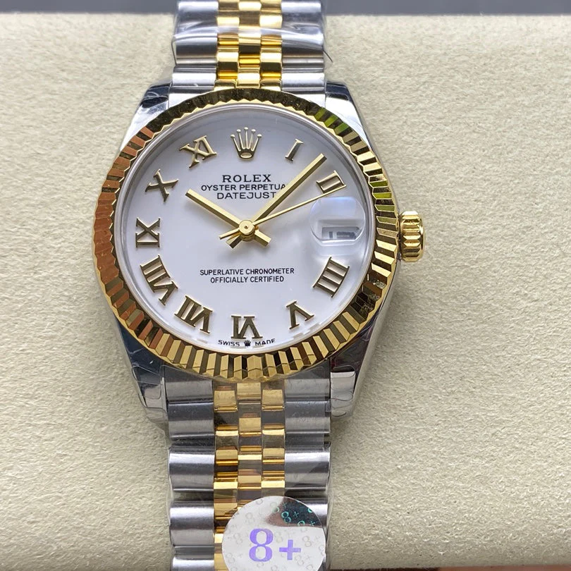 Rolex Watch Datejust 31mm Yellow Gold Steel White Dial