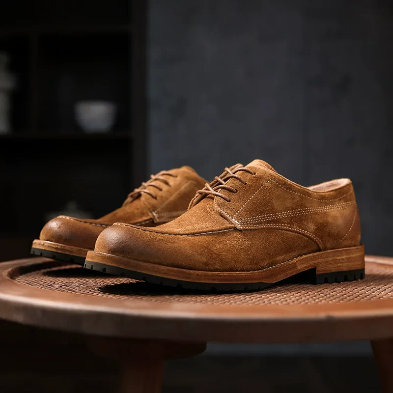 Men's fur horse leather shoes