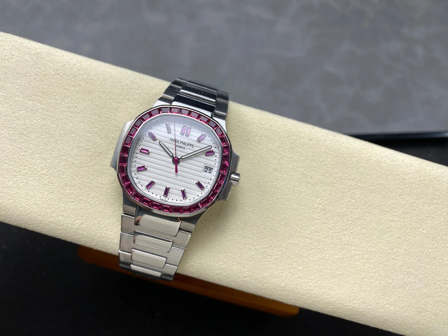 PATEK Watch Nautilus 35.2mm Silver Pink Diamond