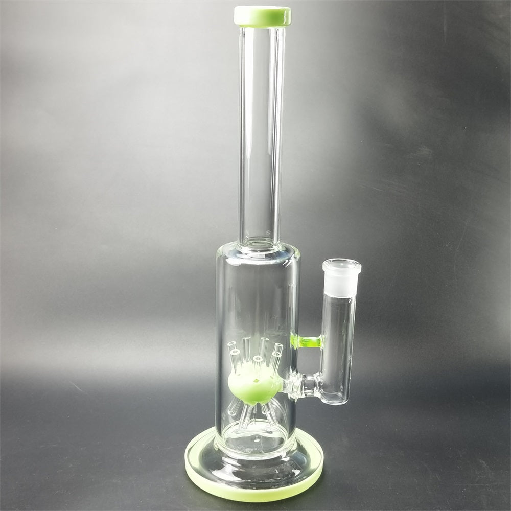 13 Straight Sprinkler Perc Glass Bong
