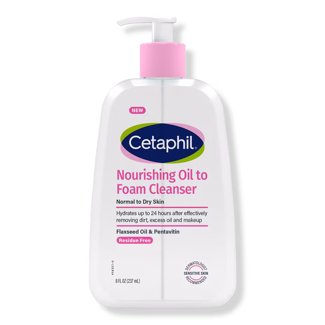 Cetaphil  Nourishing Oil to Foam Cleanser Face Wash for Sensitive Skin