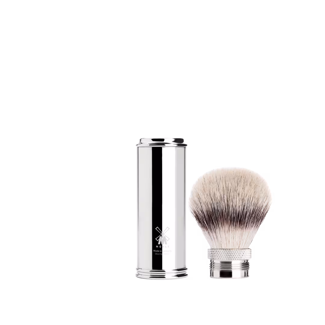 MÜHLE  Travel Chrome Silvertip Fiber Travel Shaving Brush