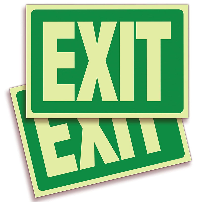 Self-illuminating luminous film fire emergency stair label EXIT SIGN