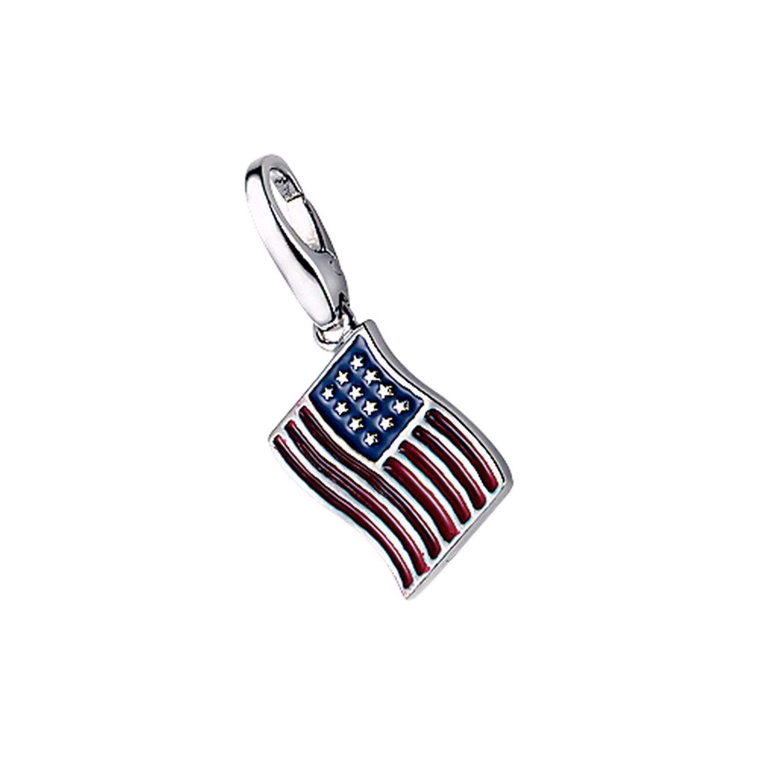 Charm Flagge USA, Silber 925