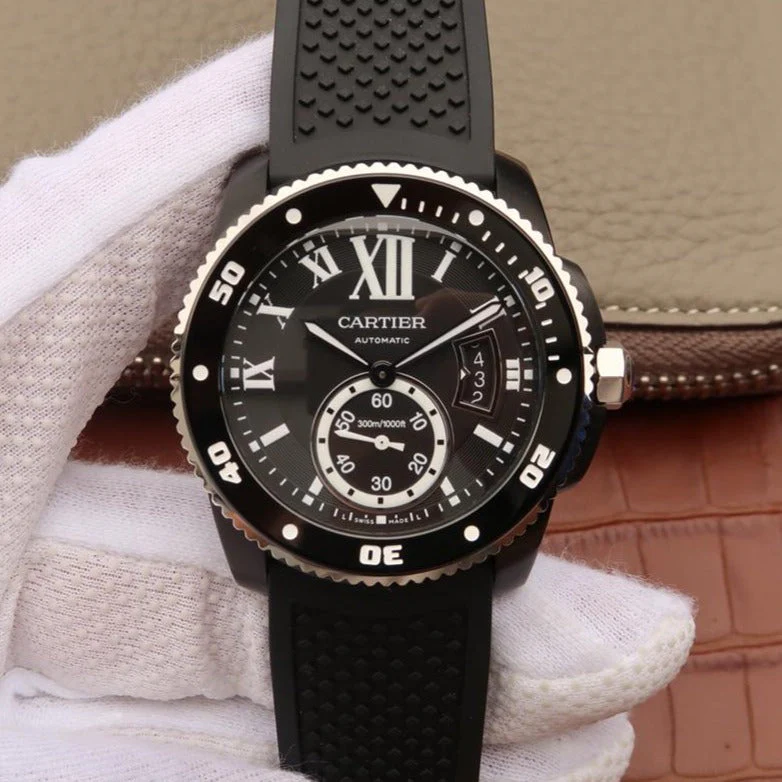 Cartier Watch CALIBRE DIVER 42 AUTOMATIC BLACK CASE STEEL BEZEL