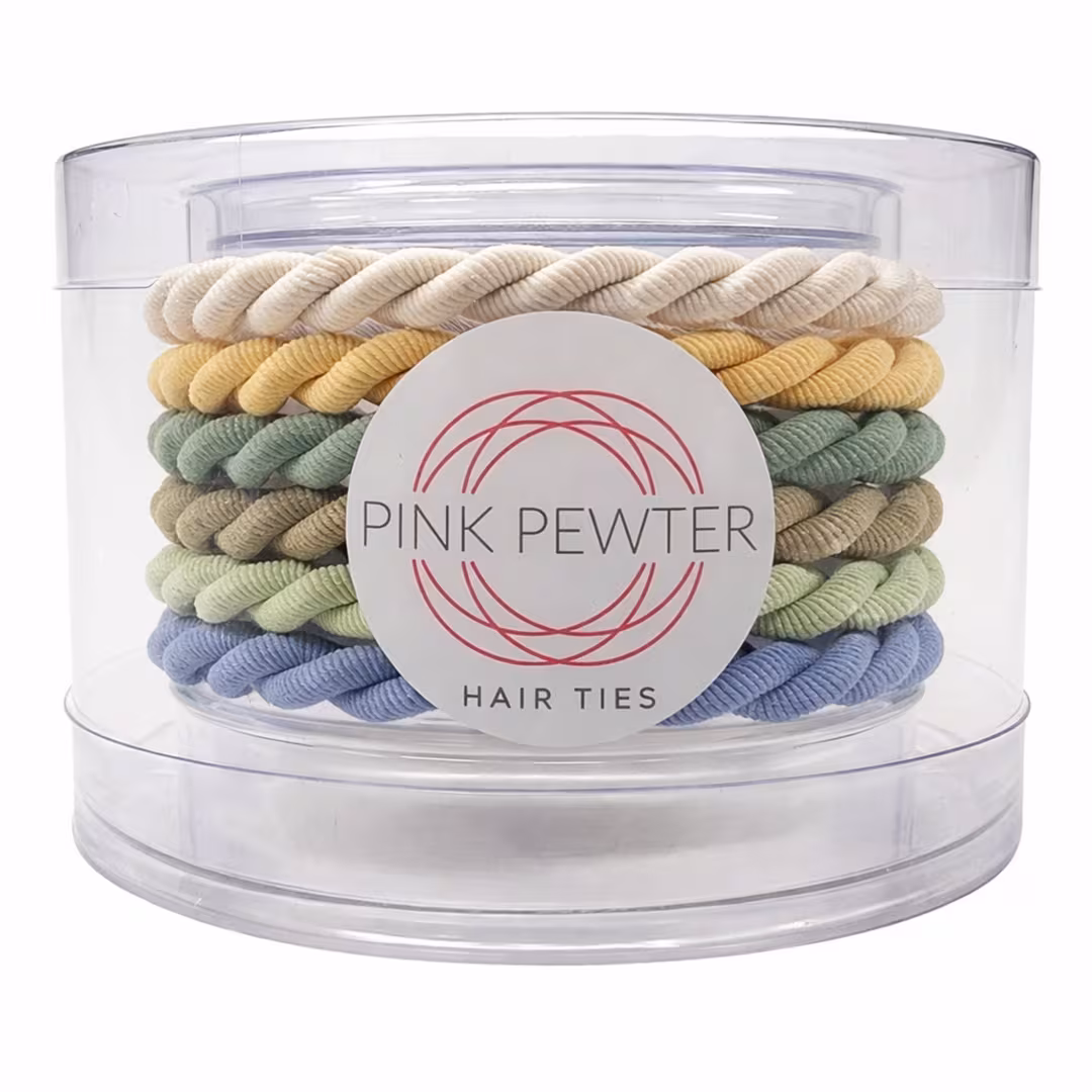 Pink Pewter  Pony Elastics in Cylinder