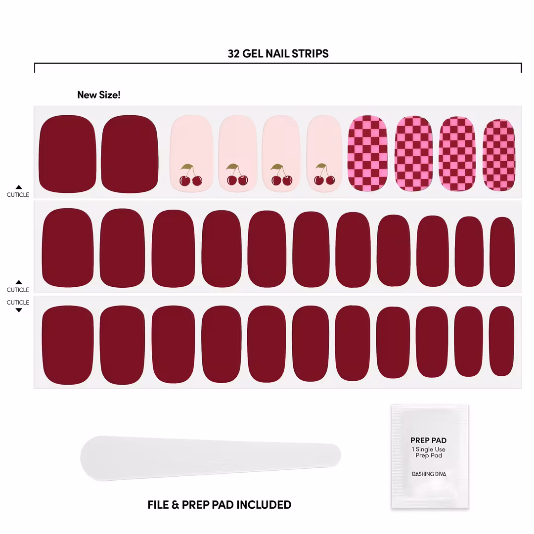 Dashing Diva  GLOSS, Gel Nail Polish Strips, Cha Cha Cherry