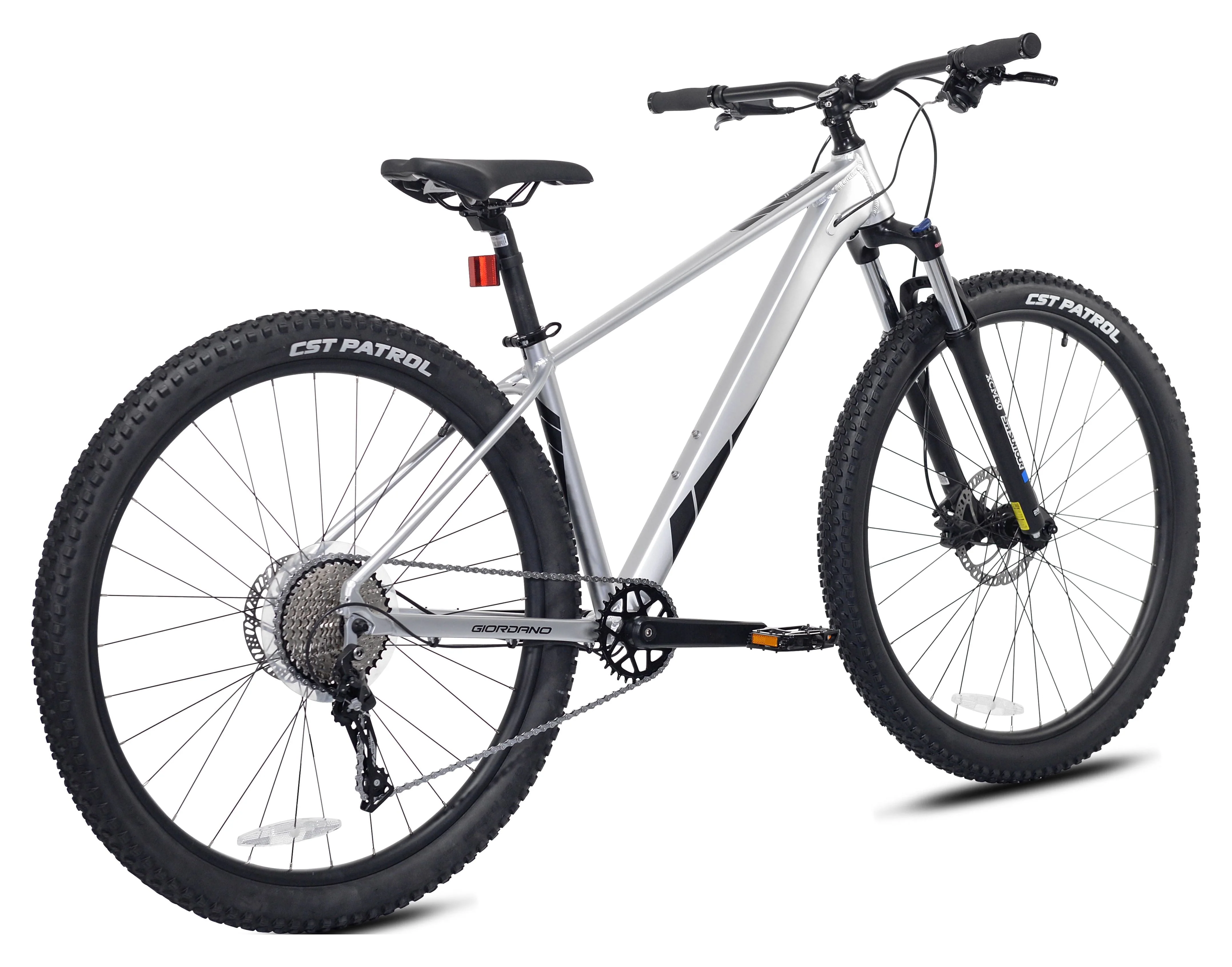 Giordano 29-inch Men's Valor Mountain Bike, Front Suspension, 10 Speeds, Silver