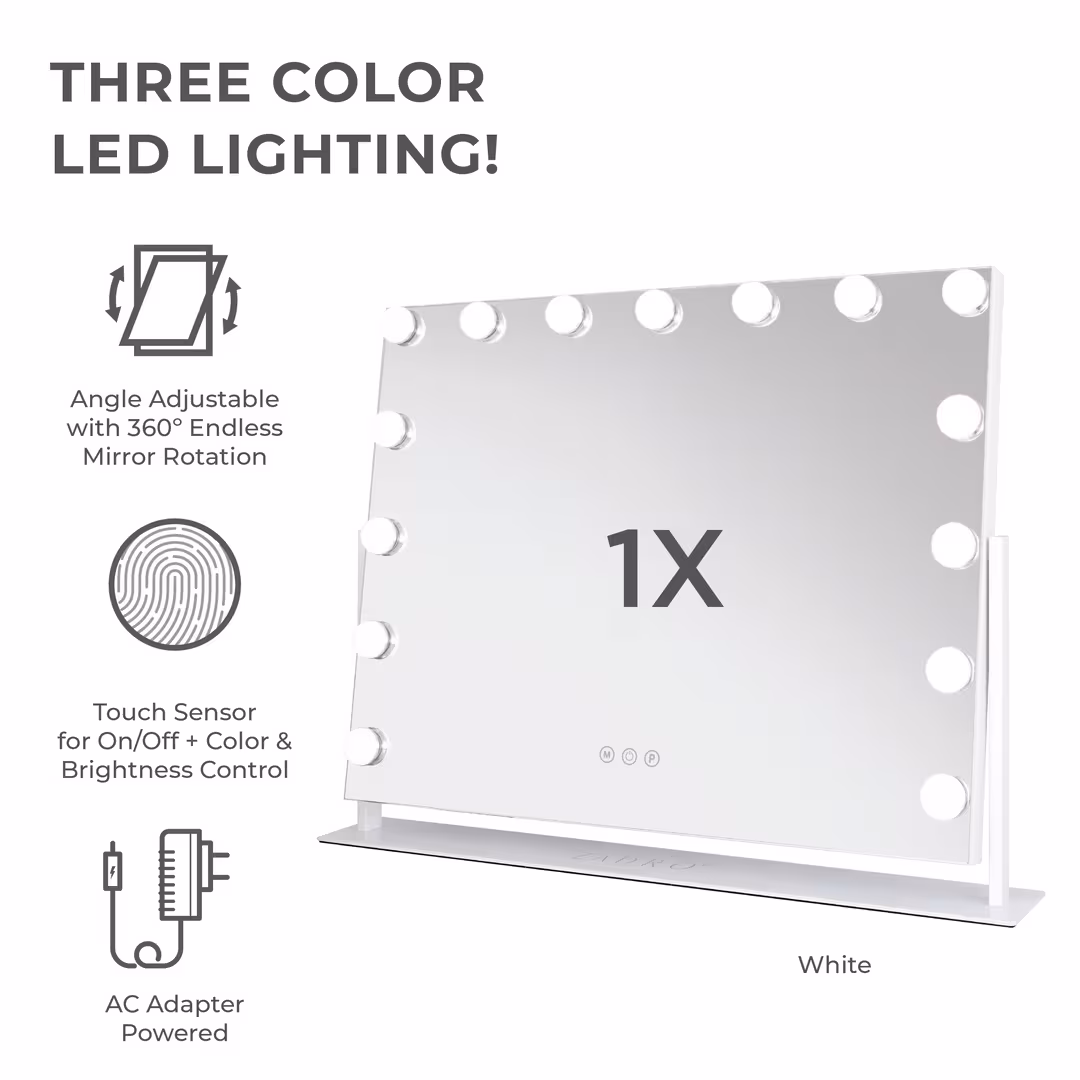 Zadro  Hollywood LED Horizontal Vanity Makeup Mirror