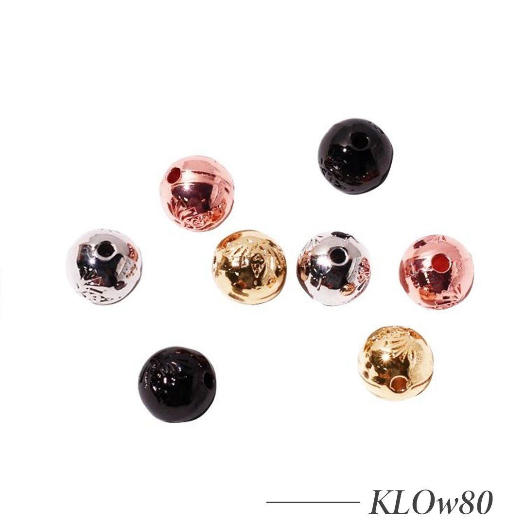 KLOW80-Gold Zinc Alloy Round Spacer Beads for Leather Bracelet & DIY Jewelry Making