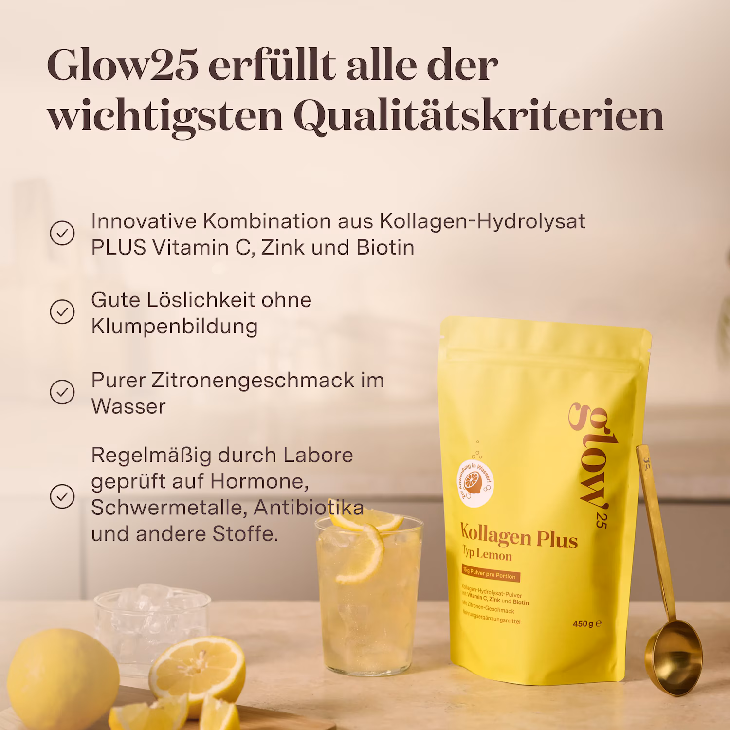 Kollagen Plus Typ Lemon mit Vitamin C, Zink und Biotin