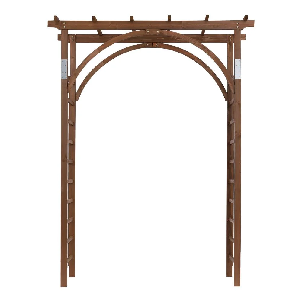 EasingRoom Outdoor Wooden Garden Arbor for Climbing Plants - Dark Brown